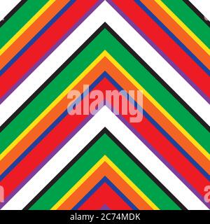 Rainbow Chevron diagonal striped seamless pattern background suitable for fashion texti Stock Vector