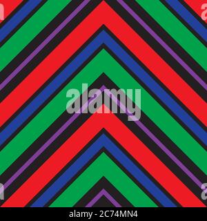 Rainbow Chevron diagonal striped seamless pattern background suitable for fashion texti Stock Vector