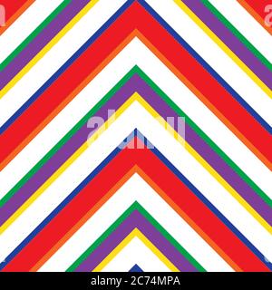 Rainbow Chevron diagonal striped seamless pattern background suitable for fashion texti Stock Vector