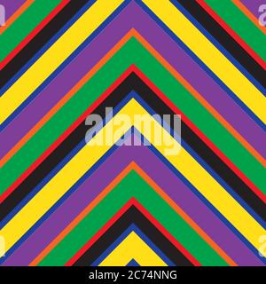 Rainbow Chevron diagonal striped seamless pattern background suitable for fashion texti Stock Vector
