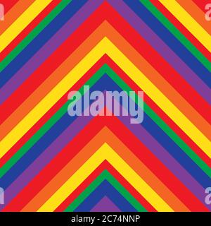 Rainbow Chevron diagonal striped seamless pattern background suitable for fashion texti Stock Vector