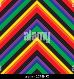 Rainbow Chevron diagonal striped seamless pattern background suitable for fashion texti Stock Vector