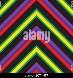 Rainbow Chevron diagonal striped seamless pattern background suitable for fashion texti Stock Vector