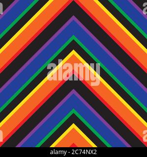 Rainbow Chevron diagonal striped seamless pattern background suitable for fashion texti Stock Vector