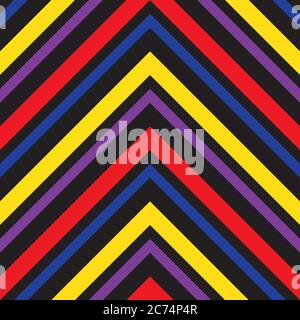 Rainbow Chevron diagonal striped seamless pattern background suitable for fashion texti Stock Vector