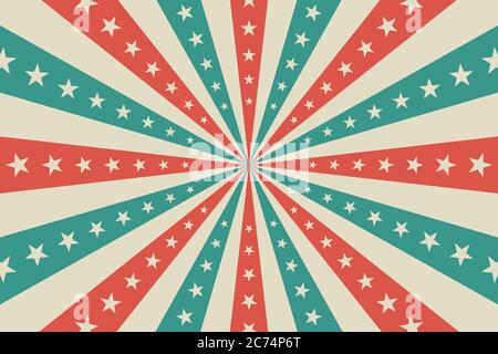 Circus background, abstract pattern with rays and stars, banner element for show, fair. Circus pattern Stock Vector