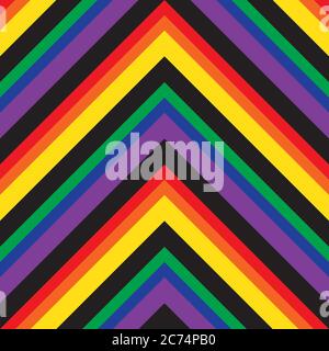 Rainbow Chevron diagonal striped seamless pattern background suitable for fashion texti Stock Vector