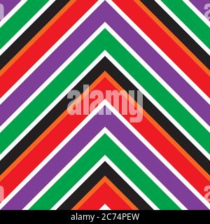 Rainbow Chevron diagonal striped seamless pattern background suitable for fashion texti Stock Vector