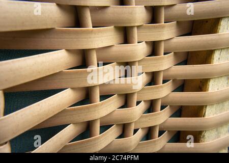 Close up the beach wicker basket structure Stock Photo