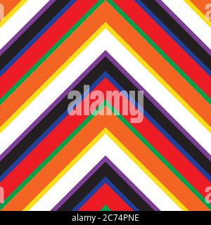 Rainbow Chevron diagonal striped seamless pattern background suitable for fashion texti Stock Vector