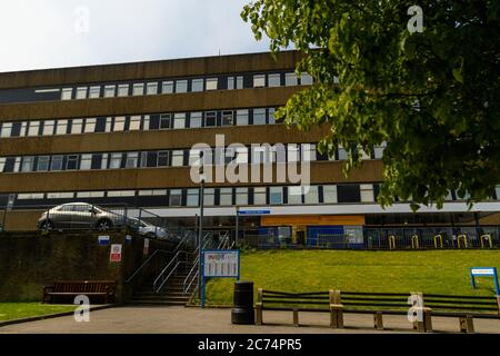 Reading, United Kingdom - May 08 2020:  The entrance to the maternity wing of the Royal Berkshire Hospital on Craven Road Stock Photo