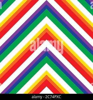 Rainbow Chevron diagonal striped seamless pattern background suitable for fashion texti Stock Vector