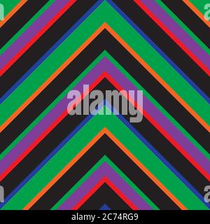 Rainbow Chevron diagonal striped seamless pattern background suitable for fashion texti Stock Vector