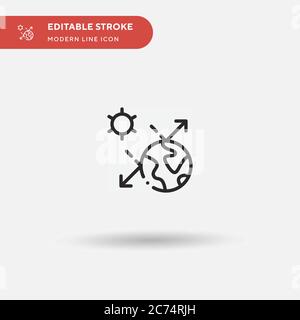 Solar Simple vector icon. Illustration symbol design template for web mobile UI element. Perfect color modern pictogram on editable stroke. Solar icons for your business project Stock Vector