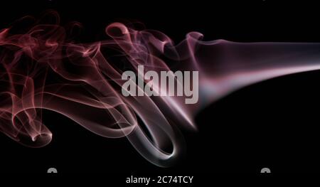 Abstract smoke swirls gradient pink color on black background. Elegant shape colorful curves wallpaper Stock Photo