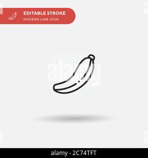 Banana Simple vector icon. Illustration symbol design template for web mobile UI element. Perfect color modern pictogram on editable stroke. Banana icons for your business project Stock Vector