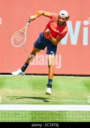 Berlin, Germany. 14th July, 2020. Matteo BERRETTINI ( ITA)  won his match against Roberto BAUTISTA AGUT (ESP) at the bett1 ACES Tennis Tournament on grass in Berlin , July 14, 2020.  © Peter Schatz / Alamy Live News Credit: Peter Schatz/Alamy Live News Stock Photo