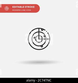 Radar Simple vector icon. Illustration symbol design template for web mobile UI element. Perfect color modern pictogram on editable stroke. Radar icons for your business project Stock Vector