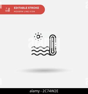 Temperature Simple vector icon. Illustration symbol design template for web mobile UI element. Perfect color modern pictogram on editable stroke. Temperature icons for your business project Stock Vector
