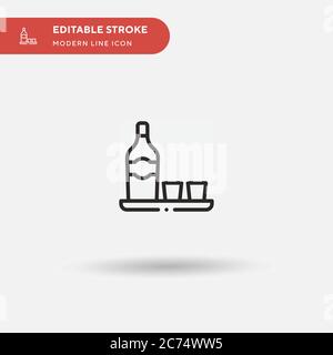 Tequila Simple vector icon. Illustration symbol design template for web mobile UI element. Perfect color modern pictogram on editable stroke. Tequila icons for your business project Stock Vector