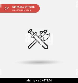 Weapons Simple vector icon. Illustration symbol design template for web mobile UI element. Perfect color modern pictogram on editable stroke. Weapons icons for your business project Stock Vector