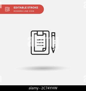 Clipboard Simple vector icon. Illustration symbol design template for web mobile UI element. Perfect color modern pictogram on editable stroke. Clipboard icons for your business project Stock Vector