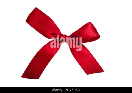 Scarlet ribbon. Isolated on white Stock Photo