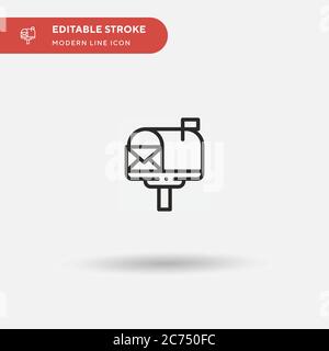 Mailbox Simple vector icon. Illustration symbol design template for web mobile UI element. Perfect color modern pictogram on editable stroke. Mailbox icons for your business project Stock Vector