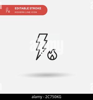 Electric Fire Simple vector icon. Illustration symbol design template for web mobile UI element. Perfect color modern pictogram on editable stroke. Electric Fire icons for your business project Stock Vector