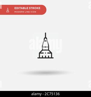 Mole Antonelliana Simple vector icon. Illustration symbol design template for web mobile UI element. Perfect color modern pictogram on editable stroke. Mole Antonelliana icons for your business project Stock Vector