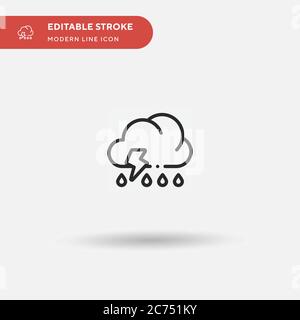 Cloud Simple vector icon. Illustration symbol design template for web mobile UI element. Perfect color modern pictogram on editable stroke. Cloud icons for your business project Stock Vector