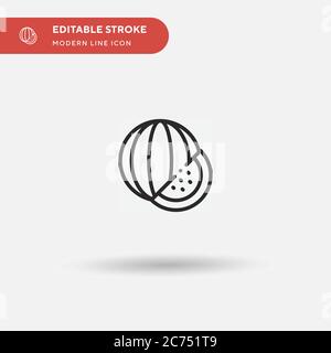 Watermelon Simple vector icon. Illustration symbol design template for web mobile UI element. Perfect color modern pictogram on editable stroke. Watermelon icons for your business project Stock Vector