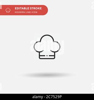 Chef Hat Simple vector icon. Illustration symbol design template for web mobile UI element. Perfect color modern pictogram on editable stroke. Chef Hat icons for your business project Stock Vector