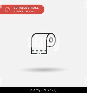 Toilet Paper Simple vector icon. Illustration symbol design template for web mobile UI element. Perfect color modern pictogram on editable stroke. Toilet Paper icons for your business project Stock Vector