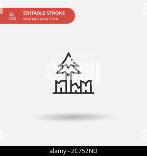 Deforestation Simple vector icon. Illustration symbol design template for web mobile UI element. Perfect color modern pictogram on editable stroke. Deforestation icons for your business project Stock Vector