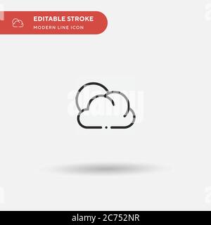 Clouds And Sun Simple vector icon. Illustration symbol design template for web mobile UI element. Perfect color modern pictogram on editable stroke. Clouds And Sun icons for your business project Stock Vector