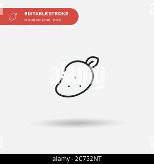 Mango Simple vector icon. Illustration symbol design template for web mobile UI element. Perfect color modern pictogram on editable stroke. Mango icons for your business project Stock Vector