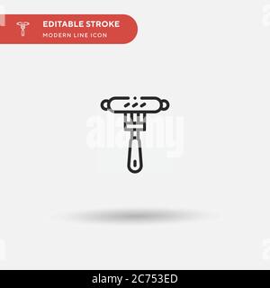 Grilled Sausage Simple vector icon. Illustration symbol design template for web mobile UI element. Perfect color modern pictogram on editable stroke. Grilled Sausage icons for your business project Stock Vector