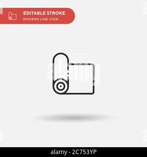 Yoga Mat Simple vector icon. Illustration symbol design template for web mobile UI element. Perfect color modern pictogram on editable stroke. Yoga Mat icons for your business project Stock Vector