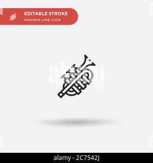Trumpet Simple vector icon. Illustration symbol design template for web mobile UI element. Perfect color modern pictogram on editable stroke. Trumpet icons for your business project Stock Vector