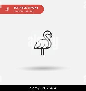 Flamingo Simple vector icon. Illustration symbol design template for web mobile UI element. Perfect color modern pictogram on editable stroke. Flamingo icons for your business project Stock Vector