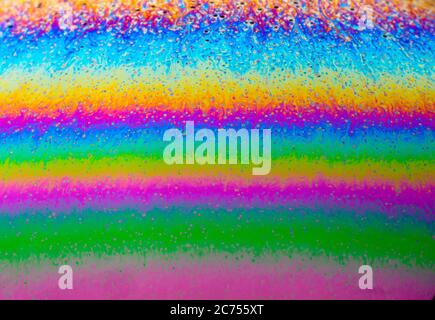 Coloful rainbow soap bubble surface. Macro shot for design Stock Photo