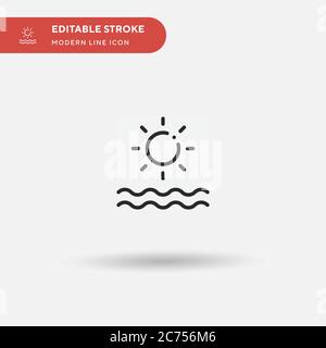 Sun Simple vector icon. Illustration symbol design template for web mobile UI element. Perfect color modern pictogram on editable stroke. Sun icons for your business project Stock Vector