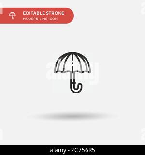 Umbrella Simple vector icon. Illustration symbol design template for web mobile UI element. Perfect color modern pictogram on editable stroke. Umbrella icons for your business project Stock Vector