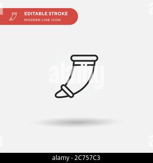 Horn Simple vector icon. Illustration symbol design template for web mobile UI element. Perfect color modern pictogram on editable stroke. Horn icons for your business project Stock Vector
