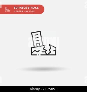 Earthquake Simple vector icon. Illustration symbol design template for web mobile UI element. Perfect color modern pictogram on editable stroke. Earthquake icons for your business project Stock Vector