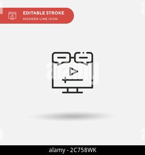 Video Call Simple vector icon. Illustration symbol design template for web mobile UI element. Perfect color modern pictogram on editable stroke. Video Call icons for your business project Stock Vector
