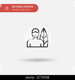 Surfer Simple vector icon. Illustration symbol design template for web mobile UI element. Perfect color modern pictogram on editable stroke. Surfer icons for your business project Stock Vector