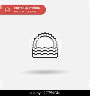 Sunset Simple vector icon. Illustration symbol design template for web mobile UI element. Perfect color modern pictogram on editable stroke. Sunset icons for your business project Stock Vector
