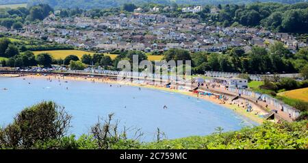 Panoramic view of Broadsands Beach, Devon Stock Photo